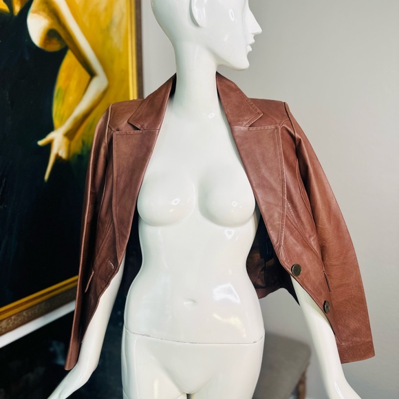 Express Vintage Leather Blazer - Picture 4 of 13